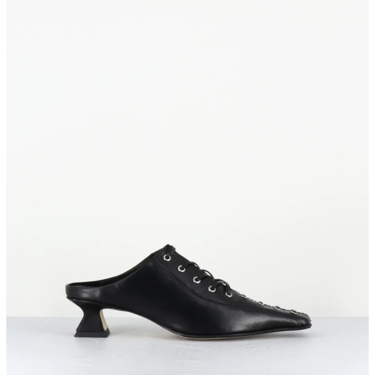 Hot MIISTA Mules en cuir corsetées - ASIAH24 BLACK COURT NOIR