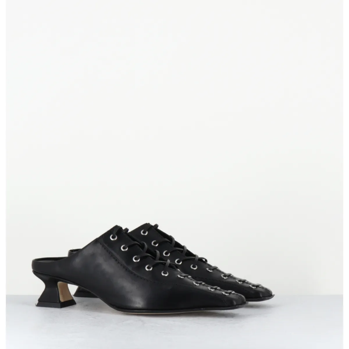 Hot MIISTA Mules en cuir corsetées - ASIAH24 BLACK COURT NOIR