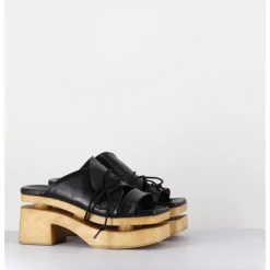 Hot GARRICE LAB Original 70s platform mules cuir - PRIVA SUAVE NERO NOIR