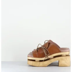 Best GARRICE LAB Original 70s platform sandals cuir marron - PRIVA24 SUAVE BRIAR CAMEL