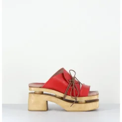 Hot GARRICE LAB Original 70s platform sandals cuir - PRIVA24 SUAVE CHERRY ROUGE