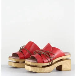 Hot GARRICE LAB Original 70s platform sandals cuir - PRIVA24 SUAVE CHERRY ROUGE