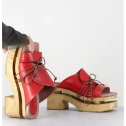 Hot GARRICE LAB Original 70s platform sandals cuir - PRIVA24 SUAVE CHERRY ROUGE