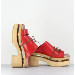 Hot GARRICE LAB Original 70s platform sandals cuir - PRIVA24 SUAVE CHERRY ROUGE