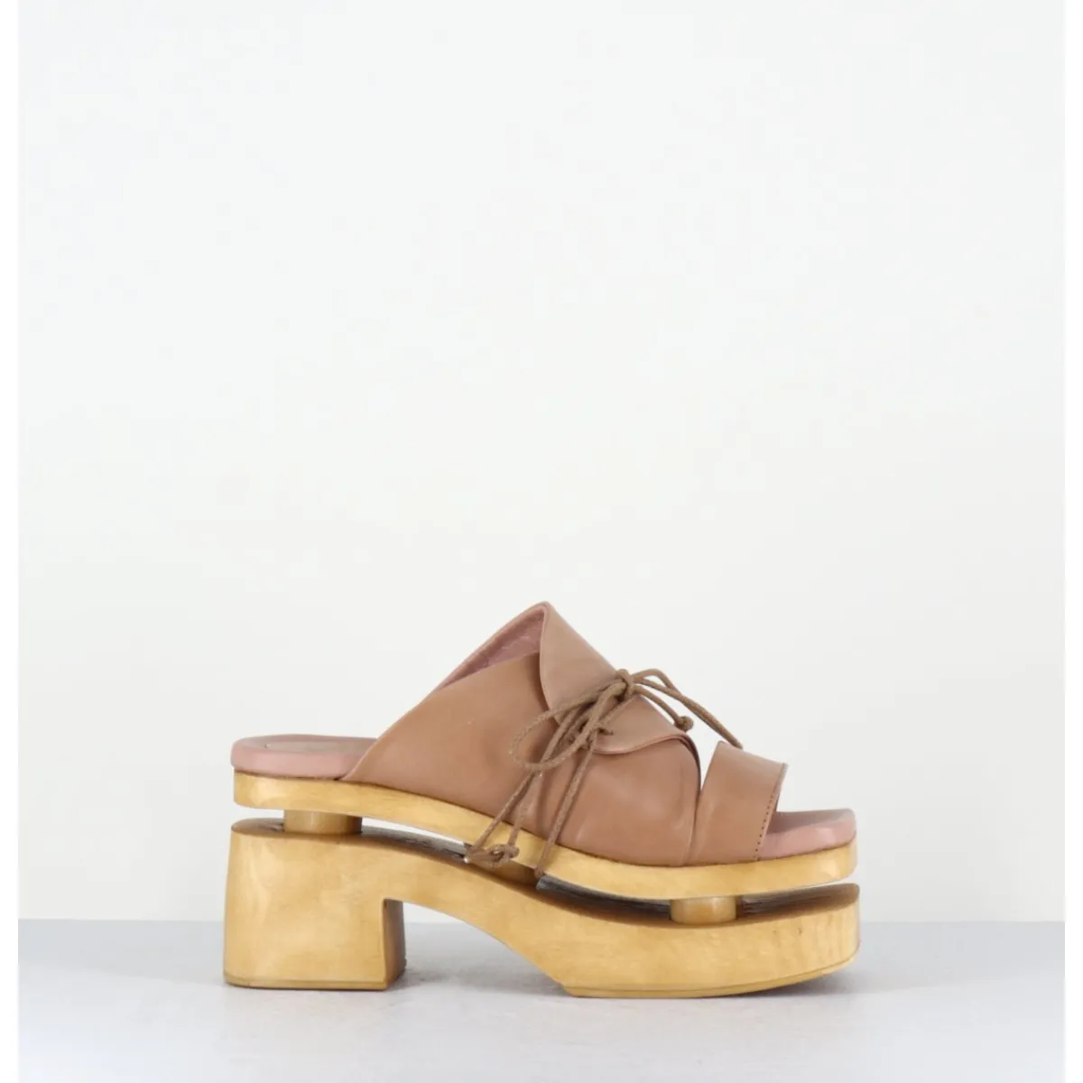 Best GARRICE LAB Original 70s platform sandals cuir taupe - PRIVA24 SUAVE SAND BEIGE