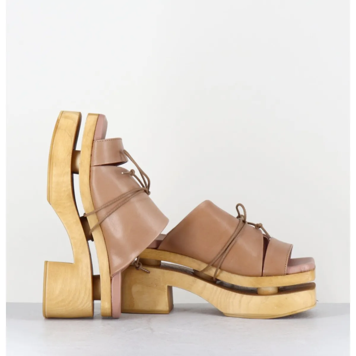 Best GARRICE LAB Original 70s platform sandals cuir taupe - PRIVA24 SUAVE SAND BEIGE