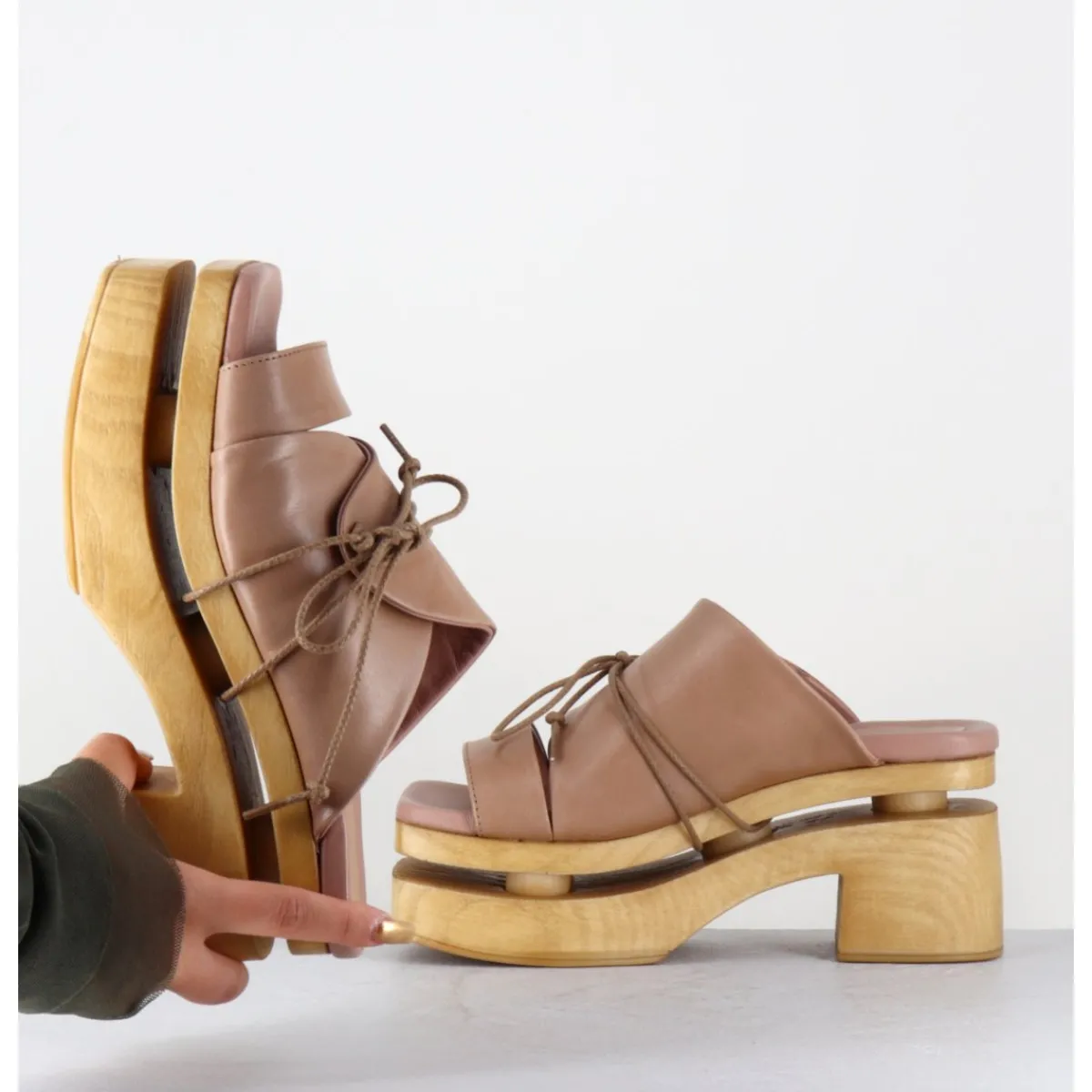 Best GARRICE LAB Original 70s platform sandals cuir taupe - PRIVA24 SUAVE SAND BEIGE