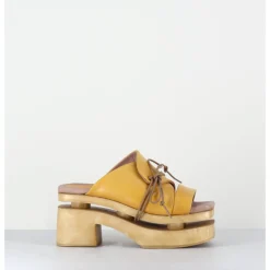 GARRICE LAB Original 70s platform sandals cuir - PRIVA24 SUAVE SUNFLOWER JAUNE