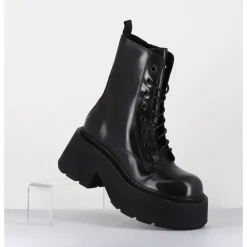 Hot VIC MATIE Rangers à lacets en cuir anthracite fumé - 1D7700D APOLLO SMOG GRIS