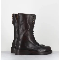 GARRICE LAB Rangers à lacets en cuir bout rond - HANOU DAVIS MOKA MARRON