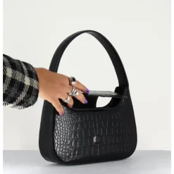 Online SIMON MILLER RETRO BAG BLACK - CROCO NOIR