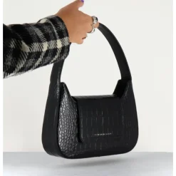Online SIMON MILLER RETRO BAG BLACK - CROCO NOIR