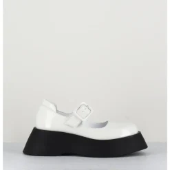 Best GARRICE LAB 90s babies à plateforme en cuir vernis - CORA VERNICE BIANCO BLANC