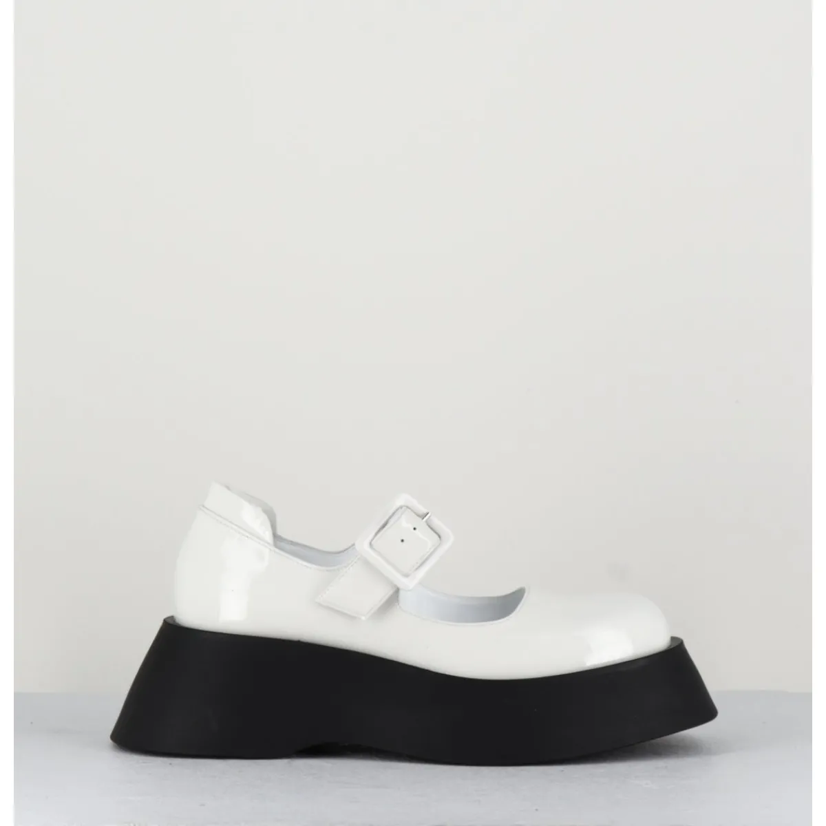 Best GARRICE LAB 90s babies à plateforme en cuir vernis - CORA VERNICE BIANCO BLANC