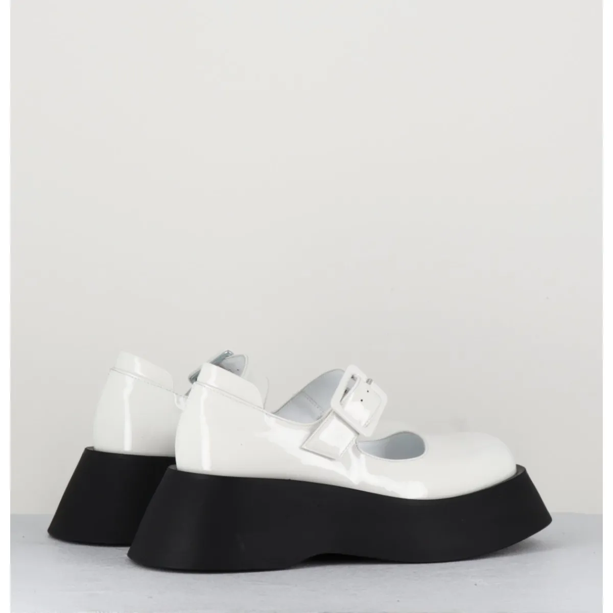 Best GARRICE LAB 90s babies à plateforme en cuir vernis - CORA VERNICE BIANCO BLANC