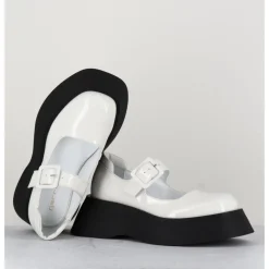 Best GARRICE LAB 90s babies à plateforme en cuir vernis - CORA VERNICE BIANCO BLANC