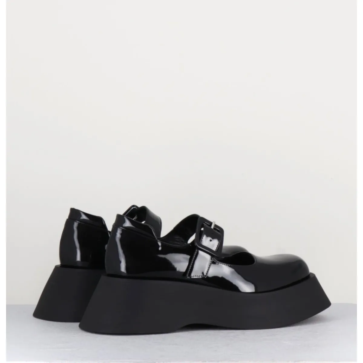 GARRICE LAB 90s babies à plateforme en cuir vernis - CORA VERNICE NERO NOIR