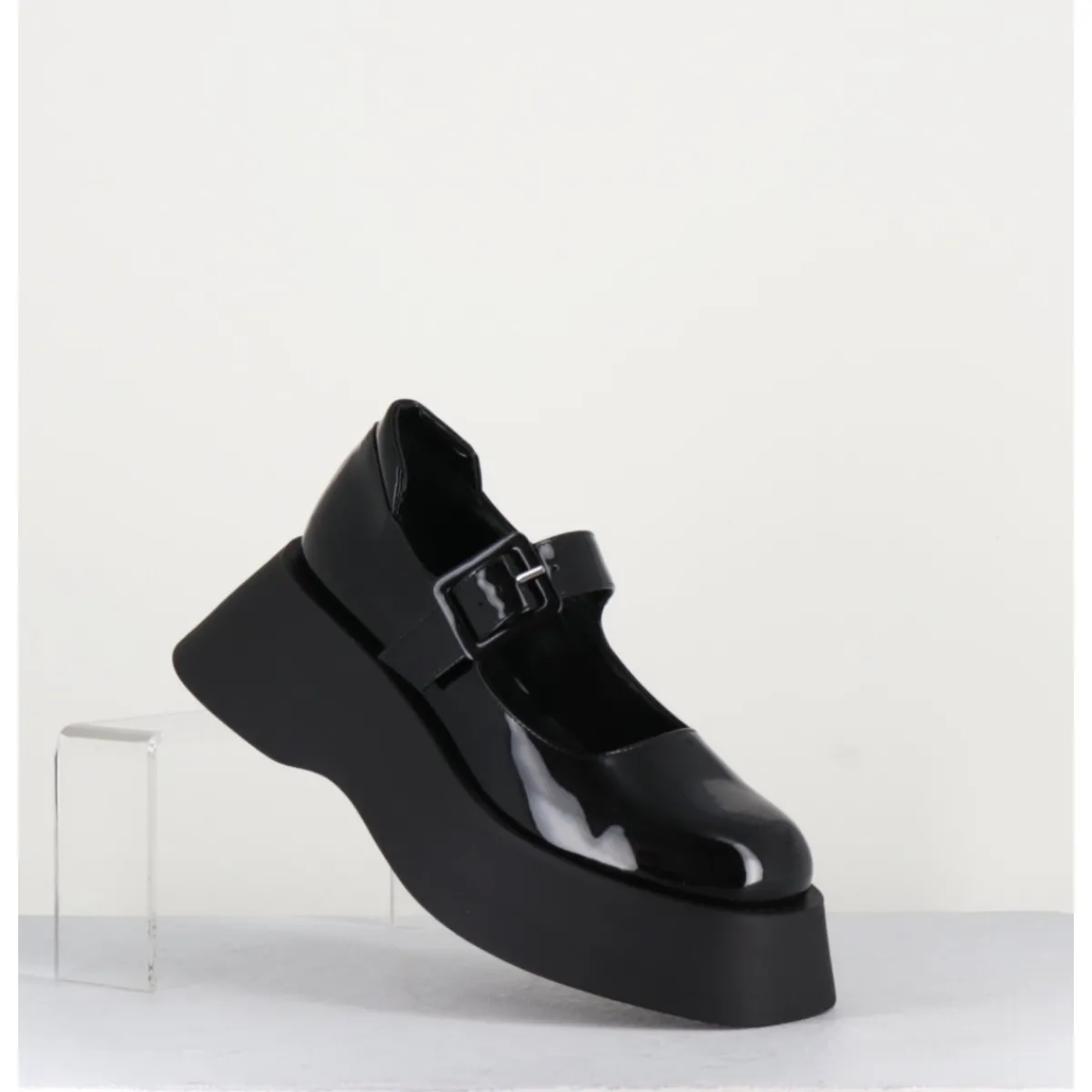 GARRICE LAB 90s babies à plateforme en cuir vernis - CORA VERNICE NERO NOIR