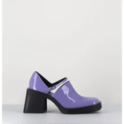 Outlet JUSTINE CLENQUET 90s Mary-Jane en cuir vernis lilas - KIM LILAC PATENT