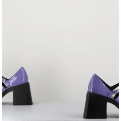 Outlet JUSTINE CLENQUET 90s Mary-Jane en cuir vernis lilas - KIM LILAC PATENT