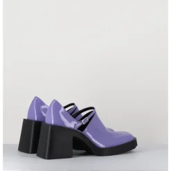 Outlet JUSTINE CLENQUET 90s Mary-Jane en cuir vernis lilas - KIM LILAC PATENT