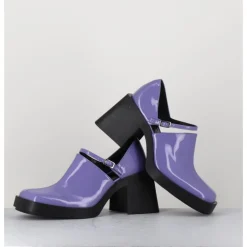 Outlet JUSTINE CLENQUET 90s Mary-Jane en cuir vernis lilas - KIM LILAC PATENT