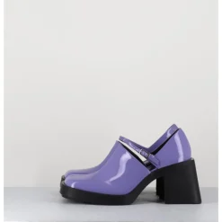 Outlet JUSTINE CLENQUET 90s Mary-Jane en cuir vernis lilas - KIM LILAC PATENT