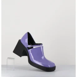 Outlet JUSTINE CLENQUET 90s Mary-Jane en cuir vernis lilas - KIM LILAC PATENT