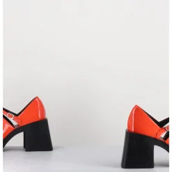 Clearance JUSTINE CLENQUET 90s Mary-Jane en cuir vernis - KIM PATENT ORANGE