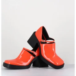 Clearance JUSTINE CLENQUET 90s Mary-Jane en cuir vernis - KIM PATENT ORANGE