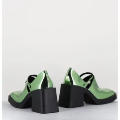Hot JUSTINE CLENQUET 90s Mary-Jane miroir - KIM METALLIC GREEN VERT