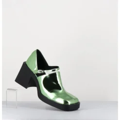 Hot JUSTINE CLENQUET 90s Mary-Jane miroir - KIM METALLIC GREEN VERT