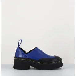 Online E8 BY MIISTA Sabots chunky cuir grainé électrique - MERCEDES BLUE MULES BLEU