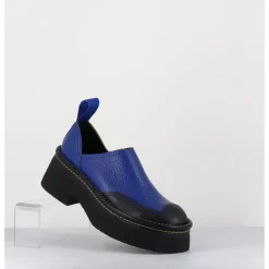 Online E8 BY MIISTA Sabots chunky cuir grainé électrique - MERCEDES BLUE MULES BLEU