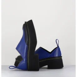 Online E8 BY MIISTA Sabots chunky cuir grainé électrique - MERCEDES BLUE MULES BLEU