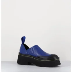 Online E8 BY MIISTA Sabots chunky cuir grainé électrique - MERCEDES BLUE MULES BLEU