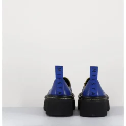Online E8 BY MIISTA Sabots chunky cuir grainé électrique - MERCEDES BLUE MULES BLEU