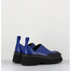 Online E8 BY MIISTA Sabots chunky cuir grainé électrique - MERCEDES BLUE MULES BLEU