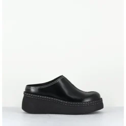 Discount E8 BY MIISTA Sabots compensés en cuir - MEGO BLACK MULES NOIR