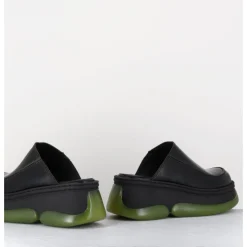 Outlet E8 BY MIISTA Sabots 90s compensées cuir & bubble rubber jaune - BRIETTA BLACK MULE NOIR