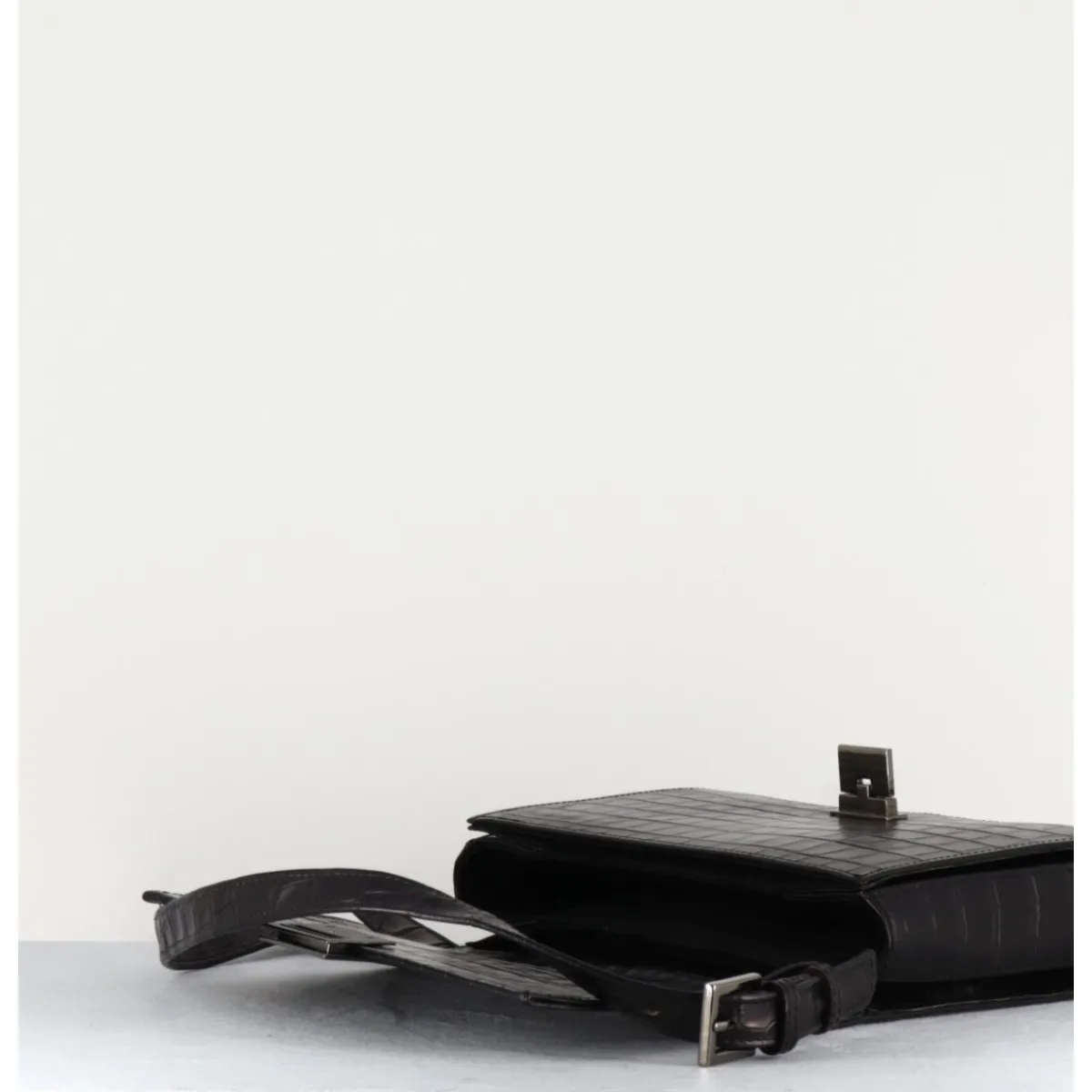 Best GARRICE LAB Sac en cuir imprimé croco - M93 COCCO NERO NOIR