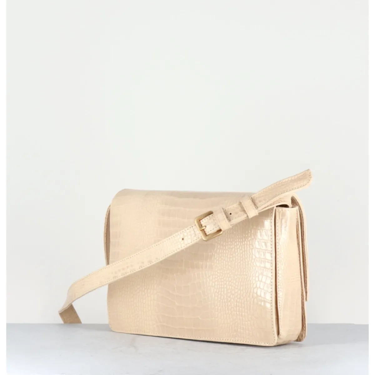 Clearance GARRICE LAB Sac en cuir imprimé croco crème - M93 COCCO ROSA