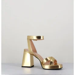 Outlet GARRICE LAB Sandales à plateforme cuir métallisé doré - SUNNY LAMINATO ORO DORE