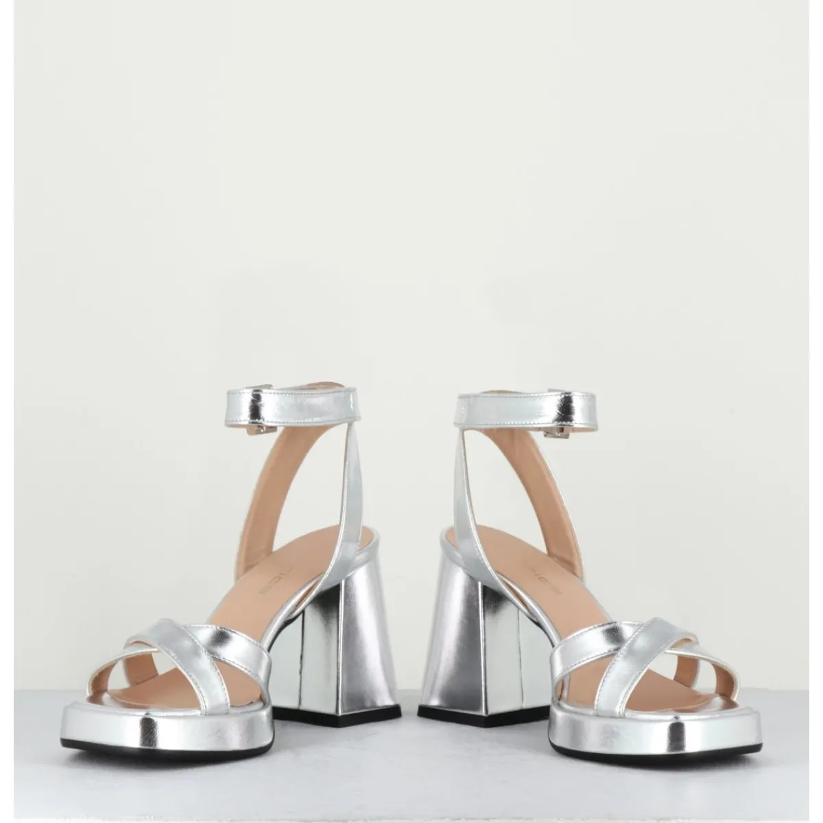 Online GARRICE LAB Sandales à plateforme cuir métallisé - SUNNY LAMINATO SILVER ARGENT