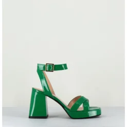 New GARRICE LAB Sandales à plateforme cuir vernis noir - SUNNY VERNICE VERDE VERT