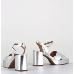 Hot GARRICE LAB Sandales à plateforme en cuir métallisé - FEDA24 WASH O ARGENT