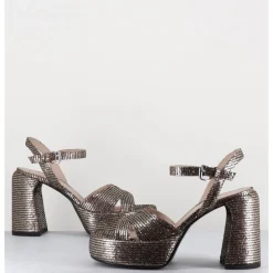 New ELENA IACHI Sandales à plateforme imprimé disco - E3356 LEXY ORO BRONZE