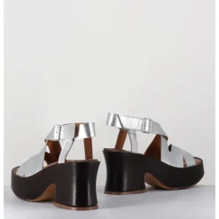 Hot LA BOTTEGA DI LISA Sandales à plateforme japonisante en cuir - 5355 LIGHT O ARGENT