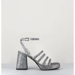 Online GARRICE LAB Sandales à plateforme multi-brides disco print - SUN LUNA ARGENTO ANTHRACITE