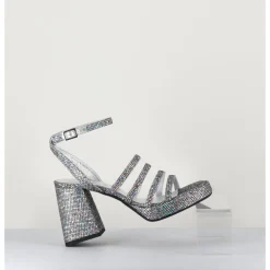 Online GARRICE LAB Sandales à plateforme multi-brides disco print - SUN LUNA ARGENTO ANTHRACITE